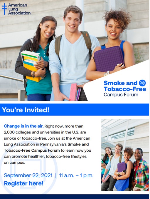 You're invited! Smoke and Tobacco-Free Campus Forum